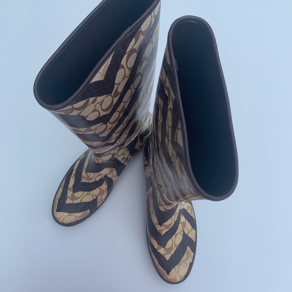 COACH pammie rain boots authentic